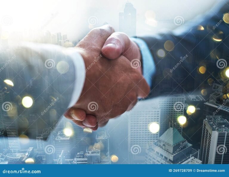 apreton de manos negocio confianza ciudad