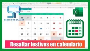 calendario con dias laborales resaltados
