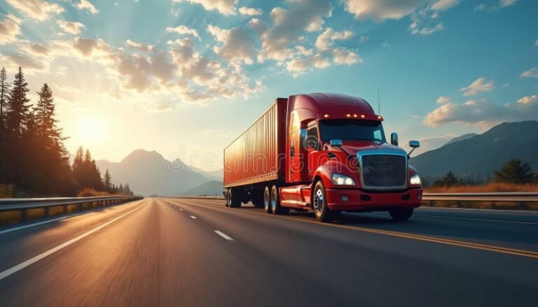 camion de carga en carretera panoramica