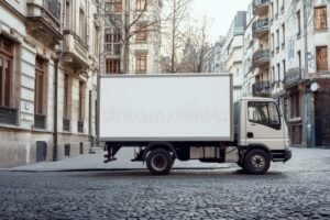 camion de reparto en calles urbanas