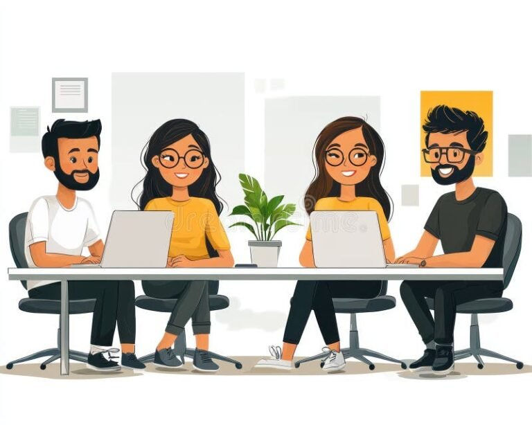 equipo diverso colaborando en oficina moderna