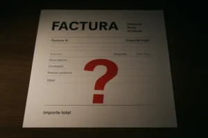 factura electronica con simbolo de error rojo