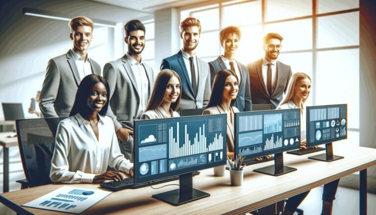 jovenes buscando empleo en oficina moderna