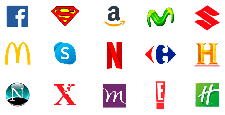 Qué tipos de nombres pueden tener las sociedades según IGJ 28 logotipos variados de empresas sobre fondo blanco