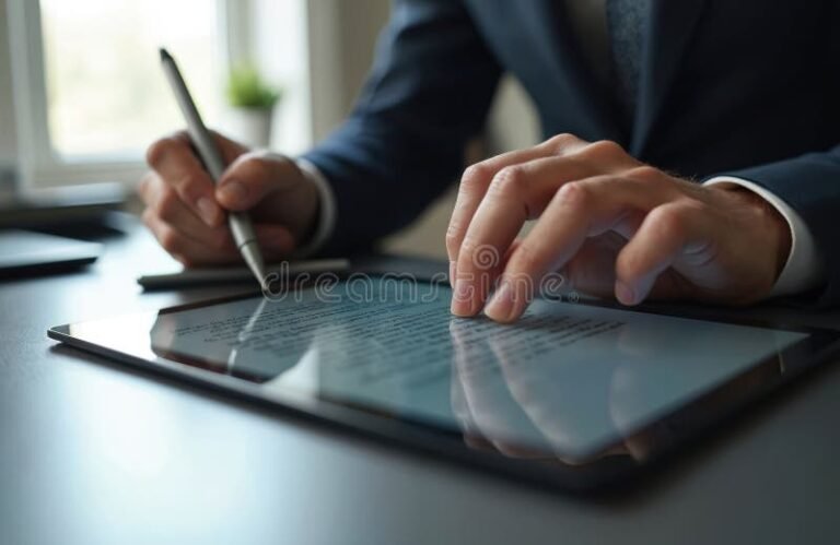 Qué es una Plataforma de Firma Digital Remota y Cómo Funciona 21 manos firmando digitalmente en pantalla tactil