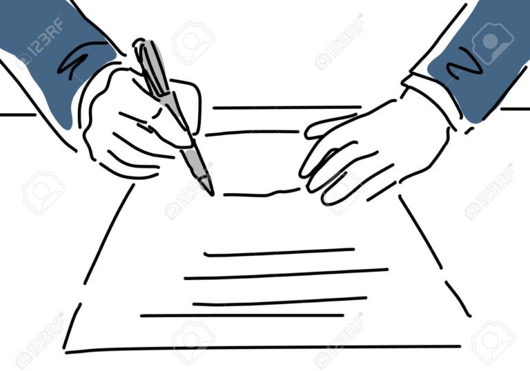 manos firmando documento oficial simple