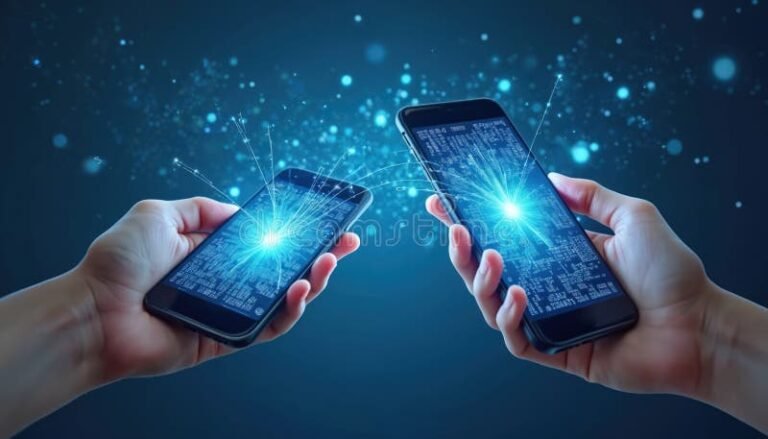 Cómo Pasar Los Contactos Al Chip Fácilmente Desde Tu Teléfono 3 manos transfiriendo contactos en telefono movil