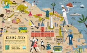 mapa ilustrado de buenos aires a la plata