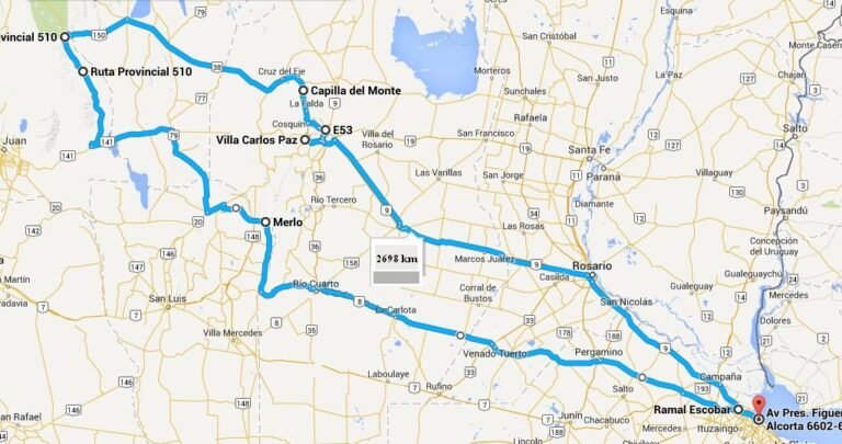 mapa ruta buenos aires a capilla del monte
