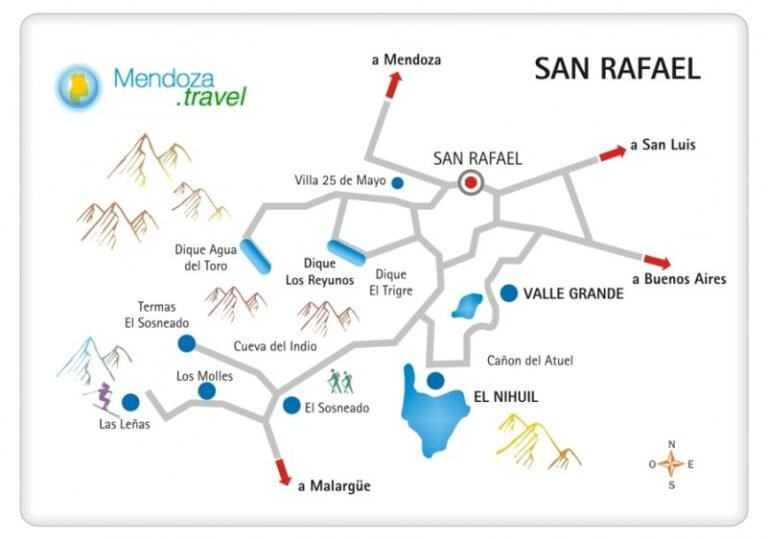 Cuántos kilómetros hay de Mendoza a San Rafael y cómo llegar 23 mapa ruta mendoza a san rafael carretera