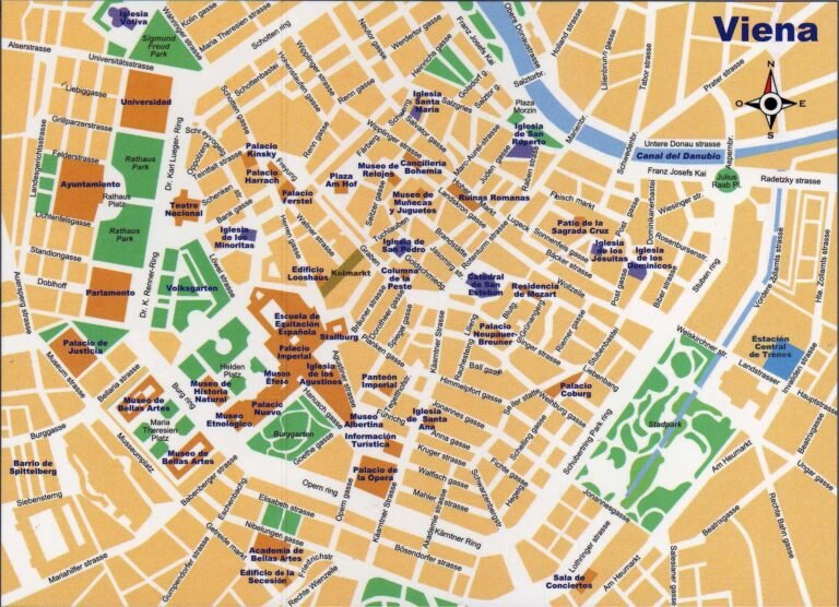mapa urbano moderno con edificios emblematicos