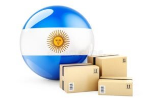 paquete internacional con bandera argentina