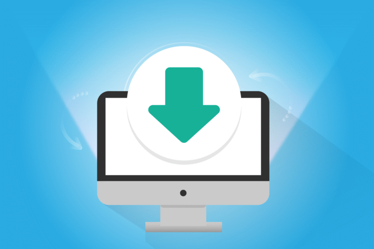 persona descargando documentos en computadora segura