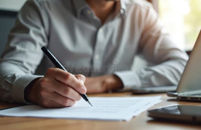 Puedo Obtener Licencia Profesional Con Antecedentes Penales 6 persona firmando documento legal en oficina