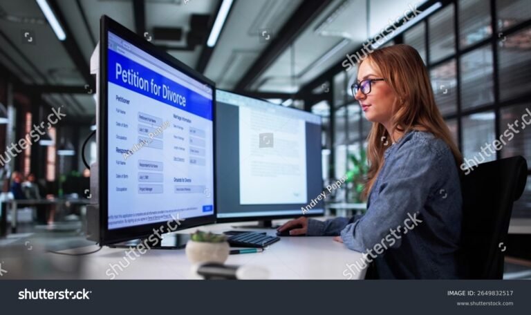 persona llenando formulario en oficina civil