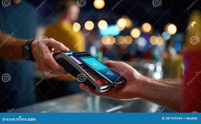 Cómo Realizar un Pago Fácil en Río Gallegos de Forma Rápida 22 persona pagando con celular en tienda moderna