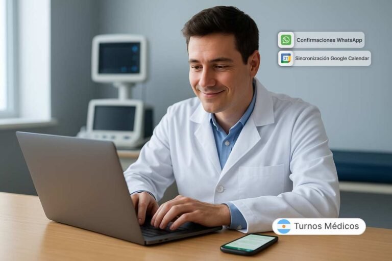 persona usando computadora para turno online