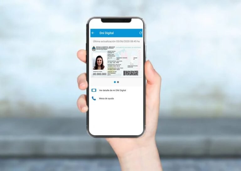 persona usando dni digital en smartphone