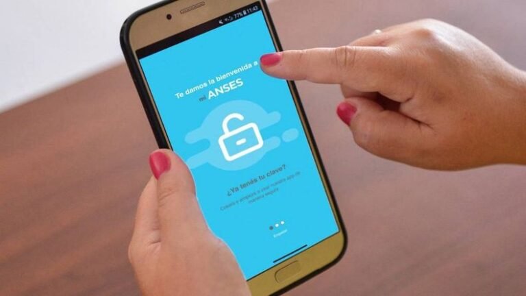 persona usando telefono con icono anses