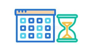 reloj de arena y calendario combinados