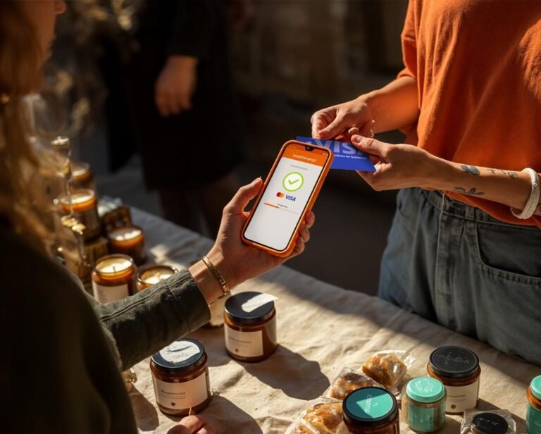 Cómo Consultar el Saldo de Tu Tarjeta Visa Vale Alimentos Fácilmente 6 tarjeta visa vale alimentos con manos usando smartphone