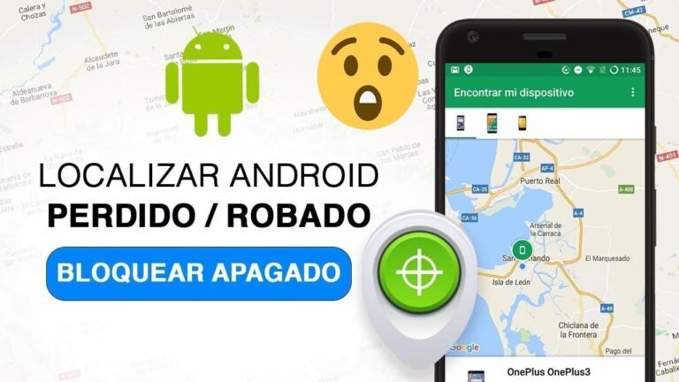 telefono android perdido con mapa de localizacion