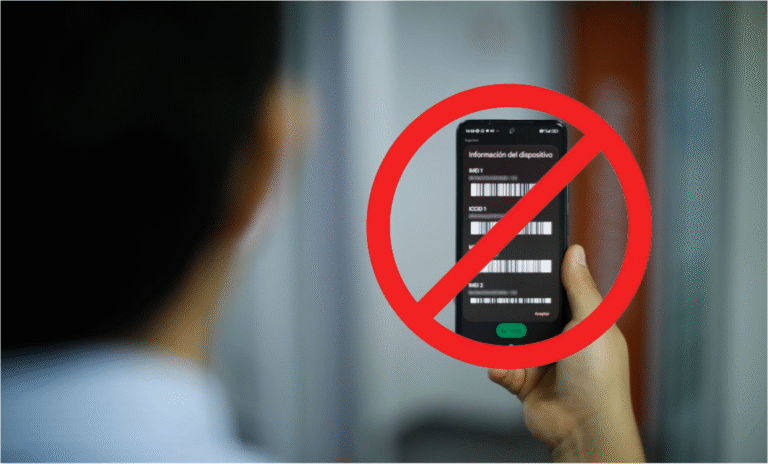 telefono inteligente con codigo imei visible