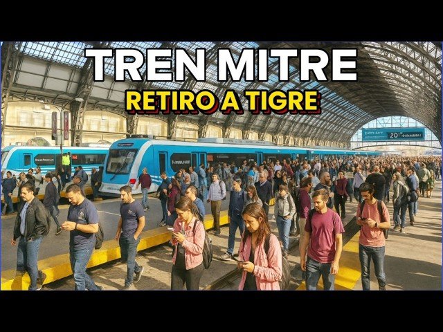 Cómo Viajar en la Línea Mitre Desde Retiro Hasta Tigre 25 tren en estacion retiro con paisaje tigre
