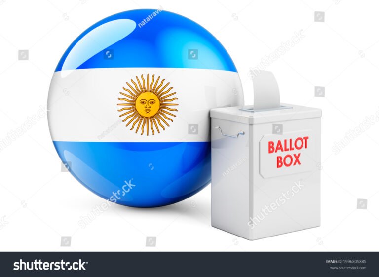urna electoral argentina con bandera de fondo